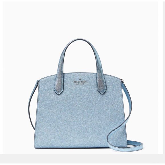 Kate Spade Handbags - Kate Spade Satchel Purse Tinsel Glitter Bag Frosty Sky